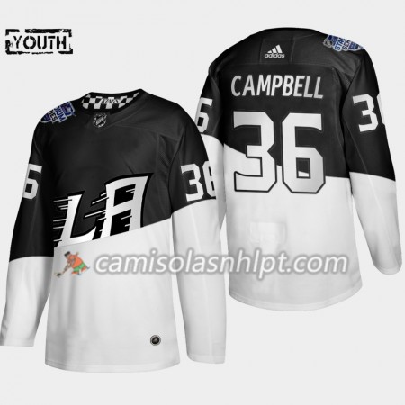Camisola Los Angeles Kings Jack Campbell 36 Adidas 2020 Stadium Series Authentic - Criança